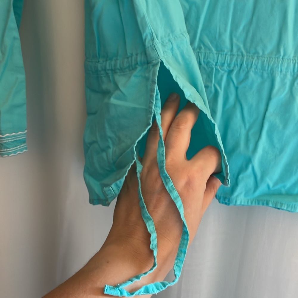 3 for‎ $25! GAP Women's Turquoise Embroidered Swim Cover Up Top, size medium - Picture 6 of 6